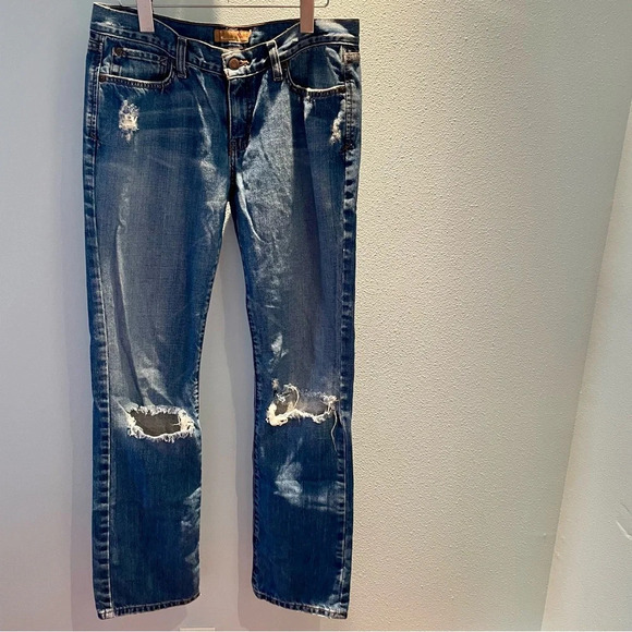Abercrombie and Fitch vintage Erin distressed low rise blue jeans size 8 regular - Picture 1 of 12